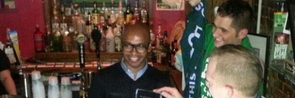 Marcos Senna receives an award from the Borough Boys