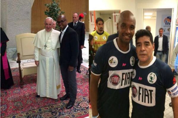 Marcos Senna visits the Pope in Vatican
