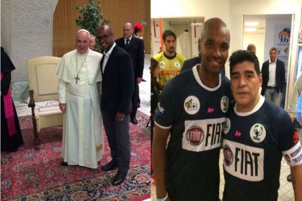 Marcos Senna visita al Papa en el Vaticano